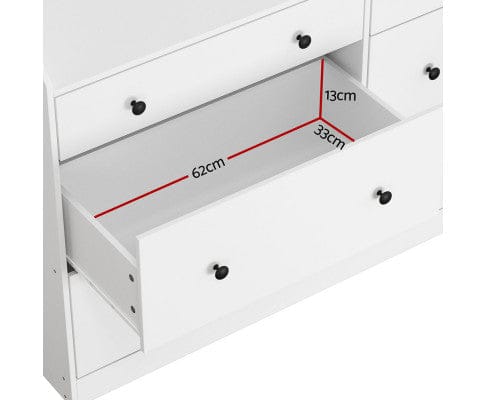 Artiss Chest of Drawers 6 Chest of Drawers - PETE White