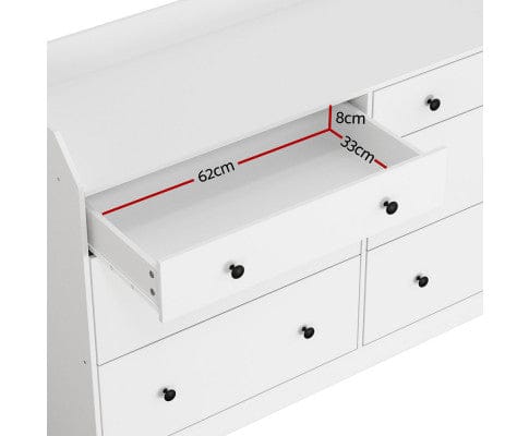Artiss Chest of Drawers 6 Chest of Drawers - PETE White
