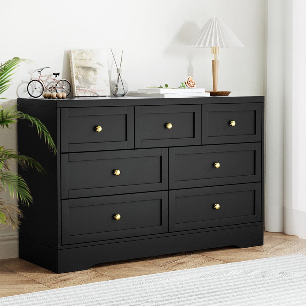 Artiss Chest of Drawers 7 Chest of Drawers Dresser Table Black