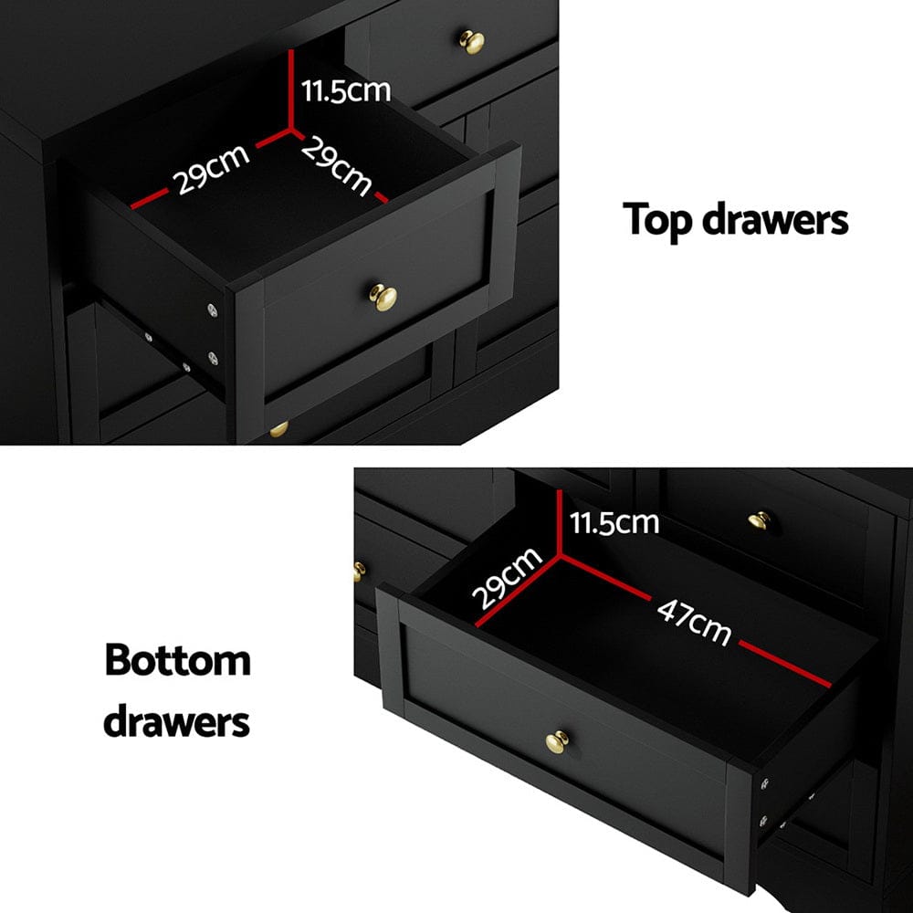 Artiss Chest of Drawers 7 Chest of Drawers Dresser Table Black