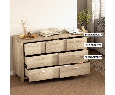 Artiss Chest of Drawers 7 Chest of Drawers - MAXI Pine