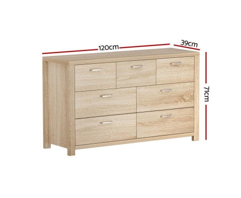 Artiss Chest of Drawers 7 Chest of Drawers - MAXI Pine
