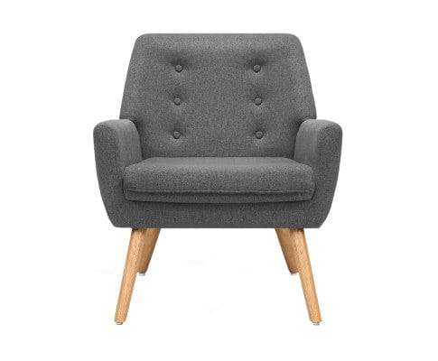 Artiss Accent Chair Armchair Tub Single Dining Chair - GREY