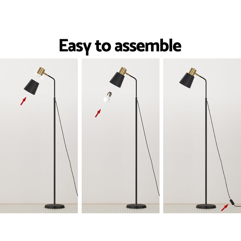 Artiss Home & Garden Artiss Floor Lamp LED Light Stand Modern Home Living Room Office Reading Black