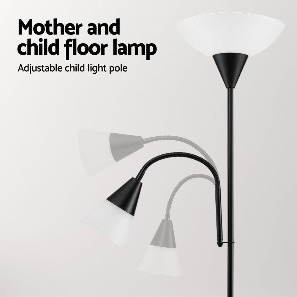 Artiss Home & Garden Artiss Floor Lamp Mother and Child Modern Home Living Room Office Reading Black