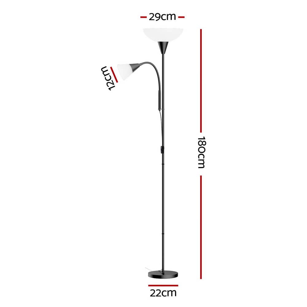 Artiss Home & Garden Artiss Floor Lamp Mother and Child Modern Home Living Room Office Reading Black