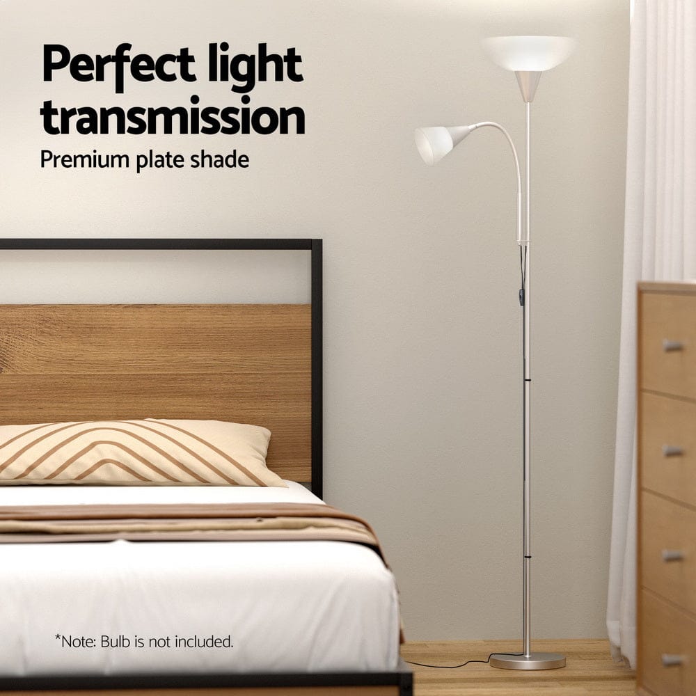 Artiss Home & Garden Artiss Floor Lamp Mother and Child Modern Home Living Room Office Reading Silver