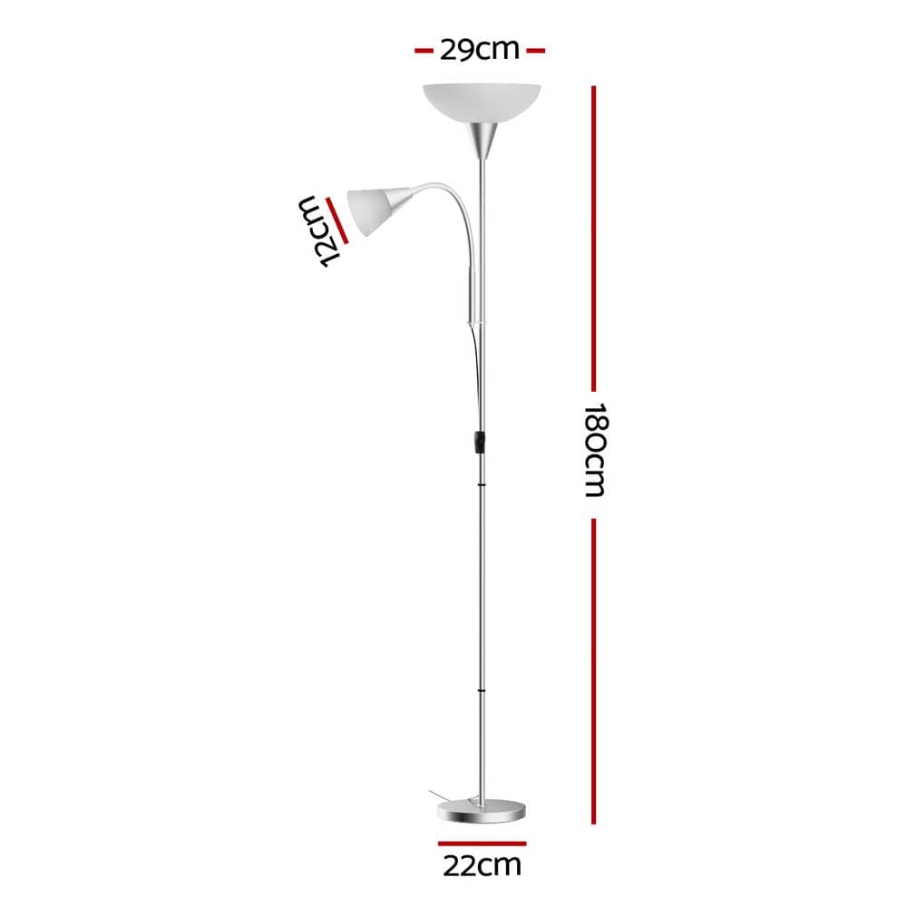 Artiss Home & Garden Artiss Floor Lamp Mother and Child Modern Home Living Room Office Reading Silver