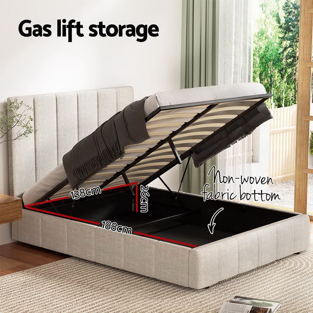 Artiss Bedframe Bed Frame Beige TETTE