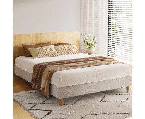 Artiss Base Bed Frame Beige ZORA