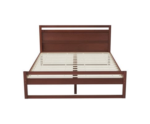 Artiss Bedframe Bed Frame Double Size Wooden Walnut WITTON