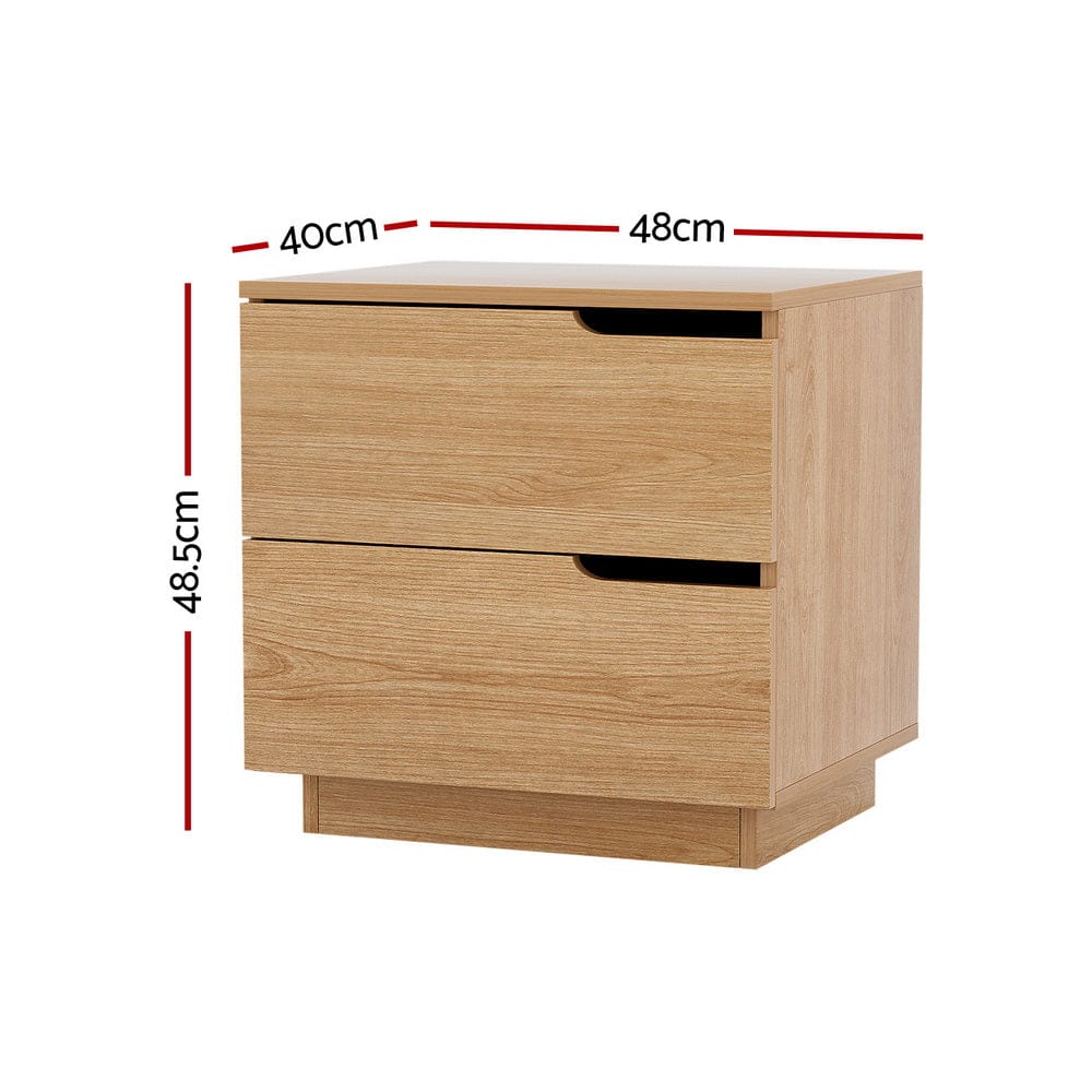 Artiss Bedside Table Bedside Table 2 Drawers Nightstand Pine