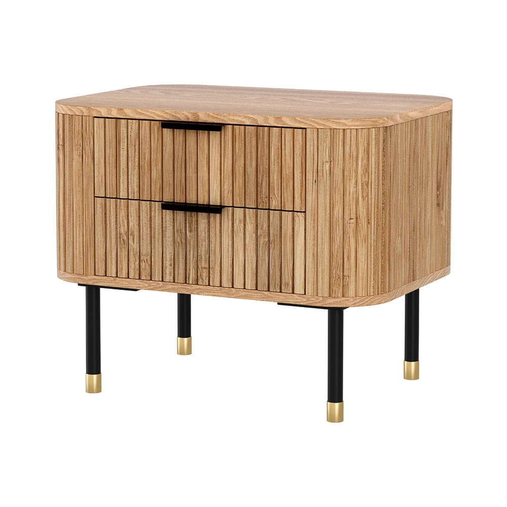 Artiss Bedside Table Bedside Table 2 Drawers Paulownia Wood Pine