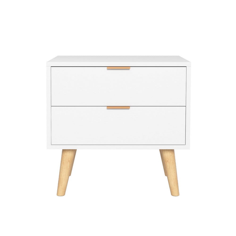 Artiss Bedside Table Bedside Table 2 Drawers - White