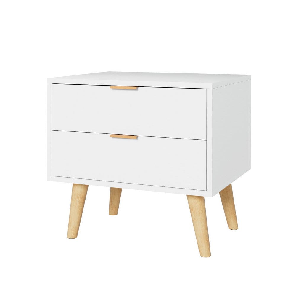 Artiss Bedside Table Bedside Table 2 Drawers - White