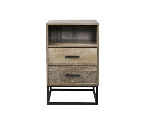 Artiss Bedside Table Bedside Table 2 Drawers with Shelf - BADAN