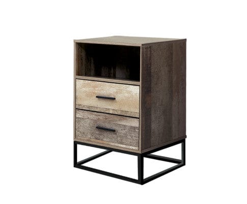 Artiss Bedside Table Bedside Table 2 Drawers with Shelf - BADAN