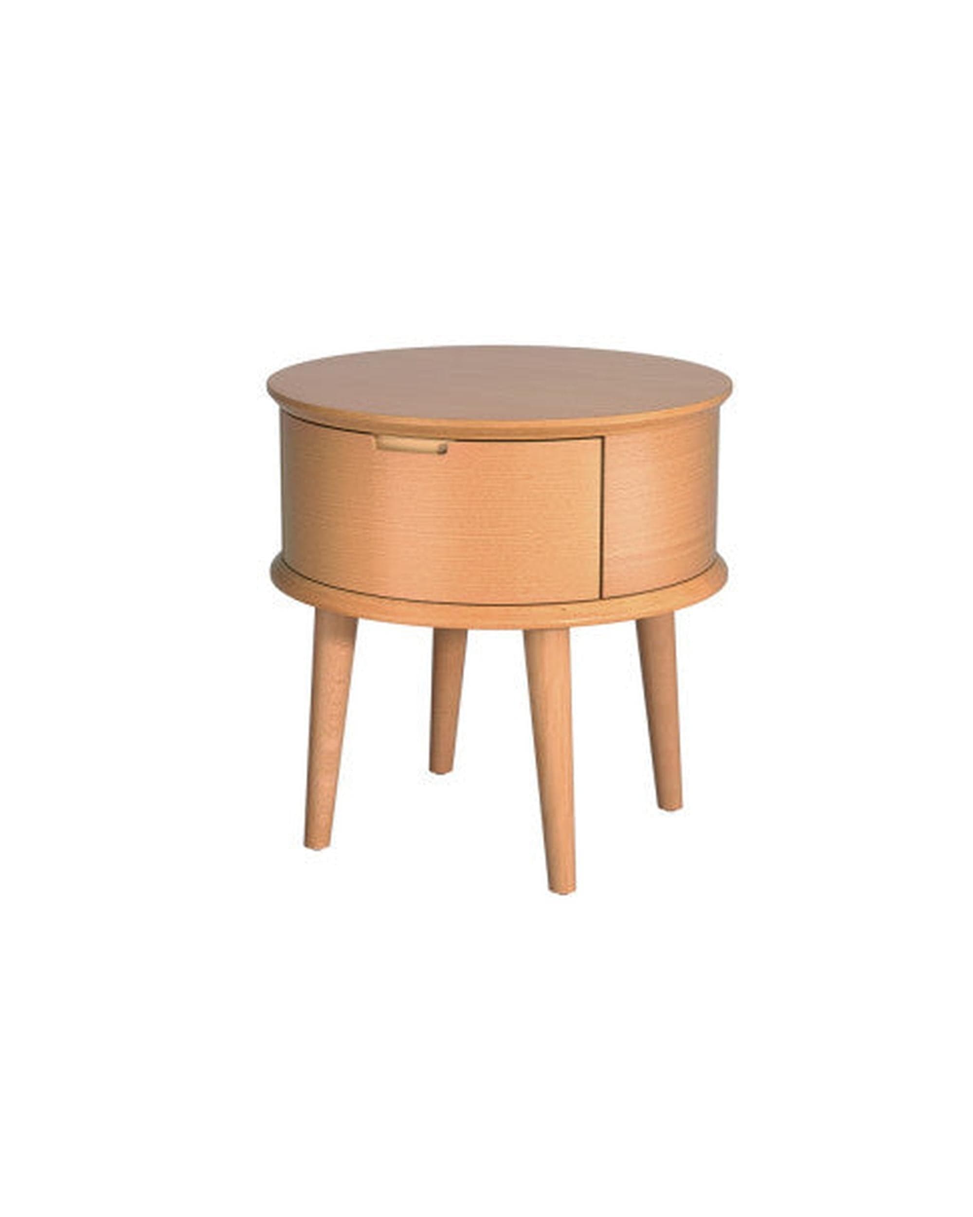 Artiss Bedside Table Bedside Table Drawers Curved Side End Table Storage Nightstand Oak ENZO