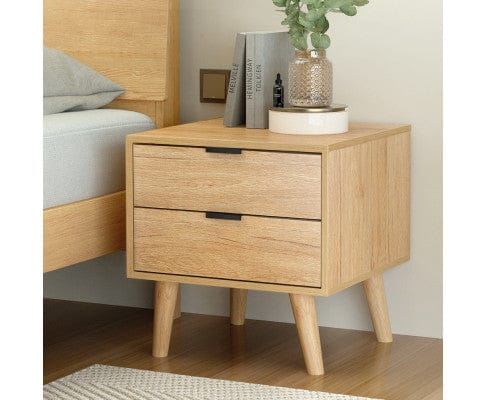 Artiss Bedside Table Bedside Table Drawers Nightstand Side End Table Storage Cabinet Pine MAJD