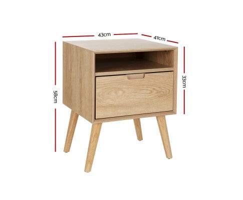 Artiss Bedside Table Bedside Table Drawers Side Table Shelf Storage Cabinet Nightstand GORR