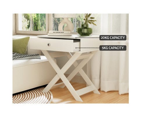 Artiss Bedside Table Bedside Table Drawers Side Table Storage Cabinet Nightstand White QARA