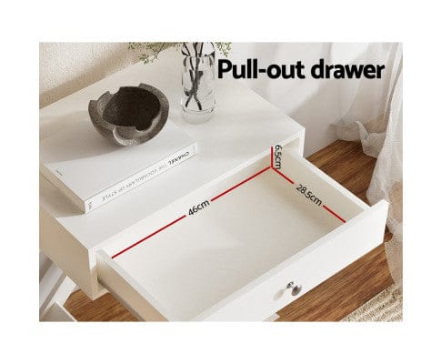 Artiss Bedside Table Bedside Table Drawers Side Table Storage Cabinet Nightstand White QARA
