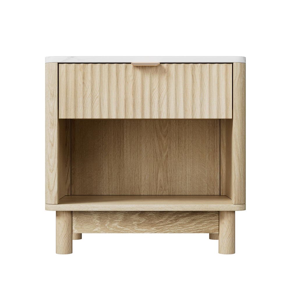 Artiss Bedside Table Bedside Table Nightstand 1 Drawer Shelves Pine