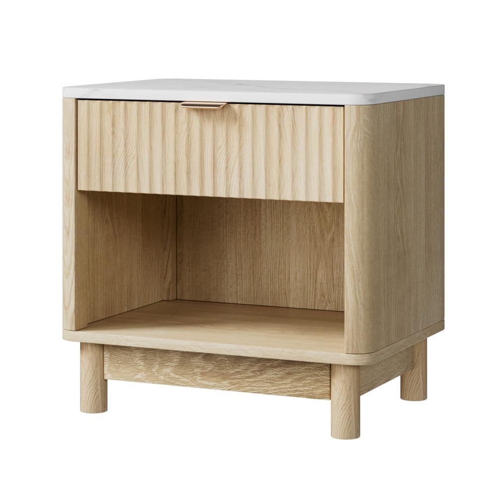 Artiss Bedside Table Bedside Table Nightstand 1 Drawer Shelves Pine