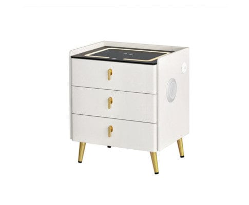 Artiss Bedside Table Bedside Table Wireless Charging - ALMA White