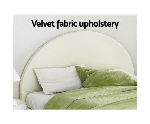 Artiss Bedframe ELLA Bed Frame Velvet Cream