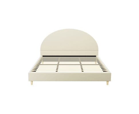Artiss Bedframe ELLA Bed Frame Velvet Cream