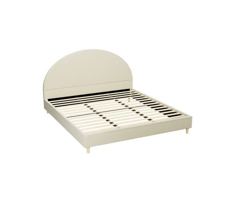 Artiss Bedframe ELLA Bed Frame Velvet Cream