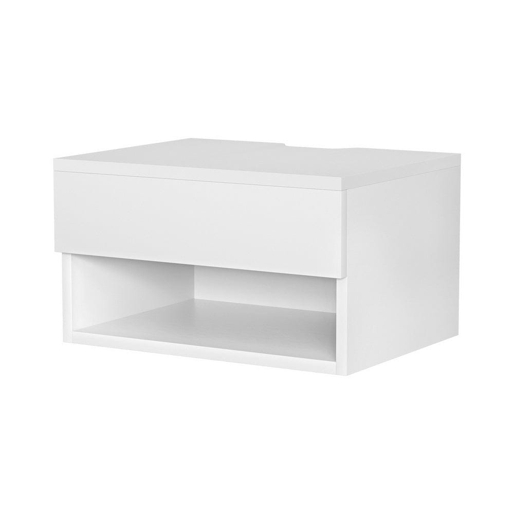 Artiss Bedside Table Floating Bedside Table Nightstand Drawer White