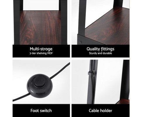 ARTISS Floor Lamp Floor Lamp 3 Tier Shelf Storage LED Light Stand Home Room Vintage White