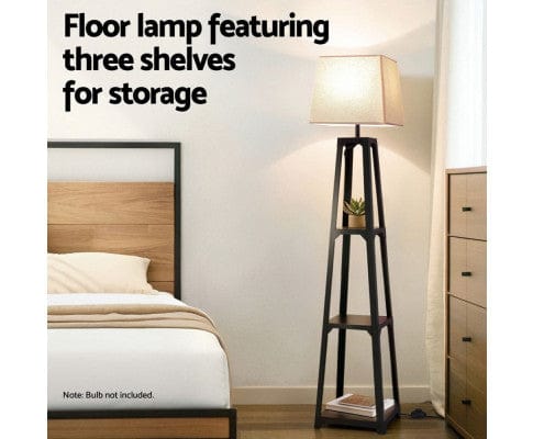 ARTISS Floor Lamp Floor Lamp 3 Tier Shelf Storage LED Light Stand Home Room Vintage White