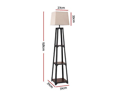 ARTISS Floor Lamp Floor Lamp 3 Tier Shelf Storage LED Light Stand Home Room Vintage White