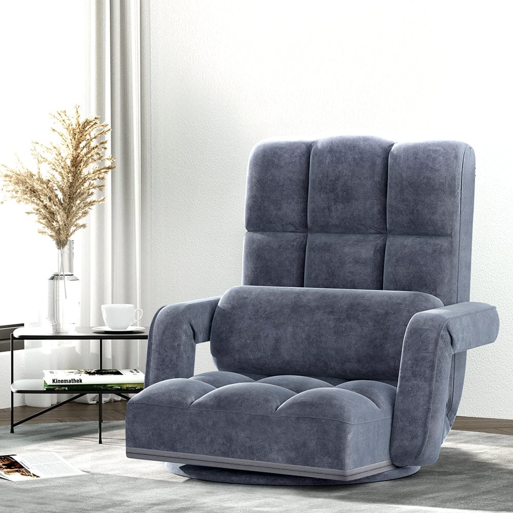 Artiss Sofa Floor Lounge Sofa Bed Swivel Charcoal