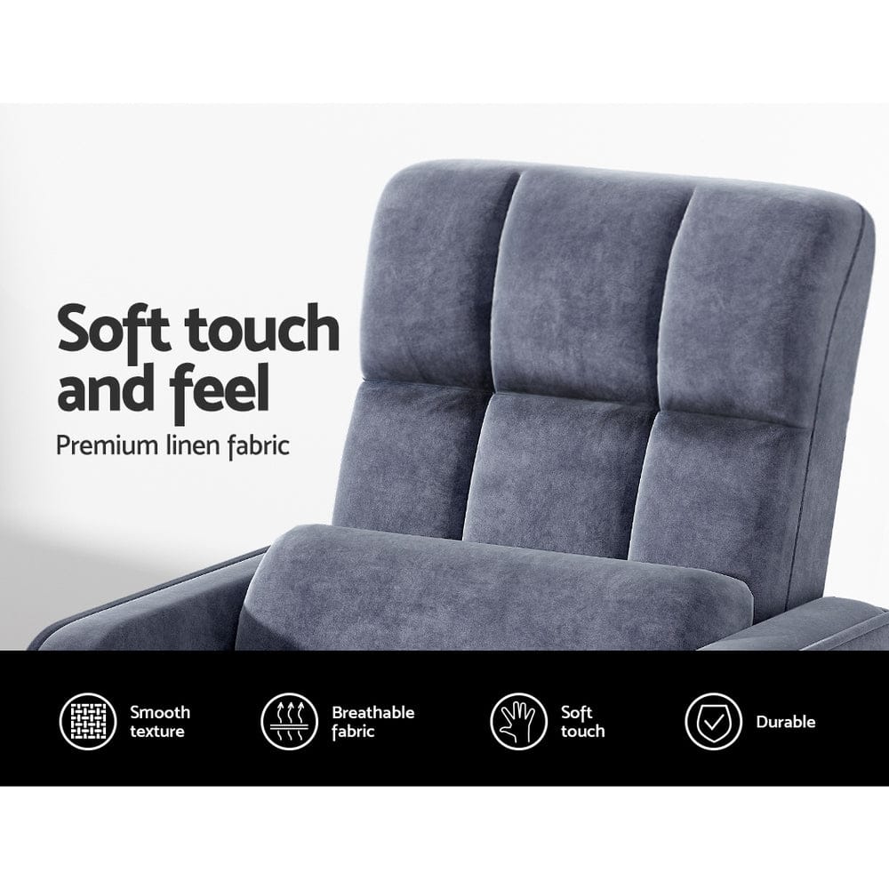 Artiss Sofa Floor Lounge Sofa Bed Swivel Charcoal