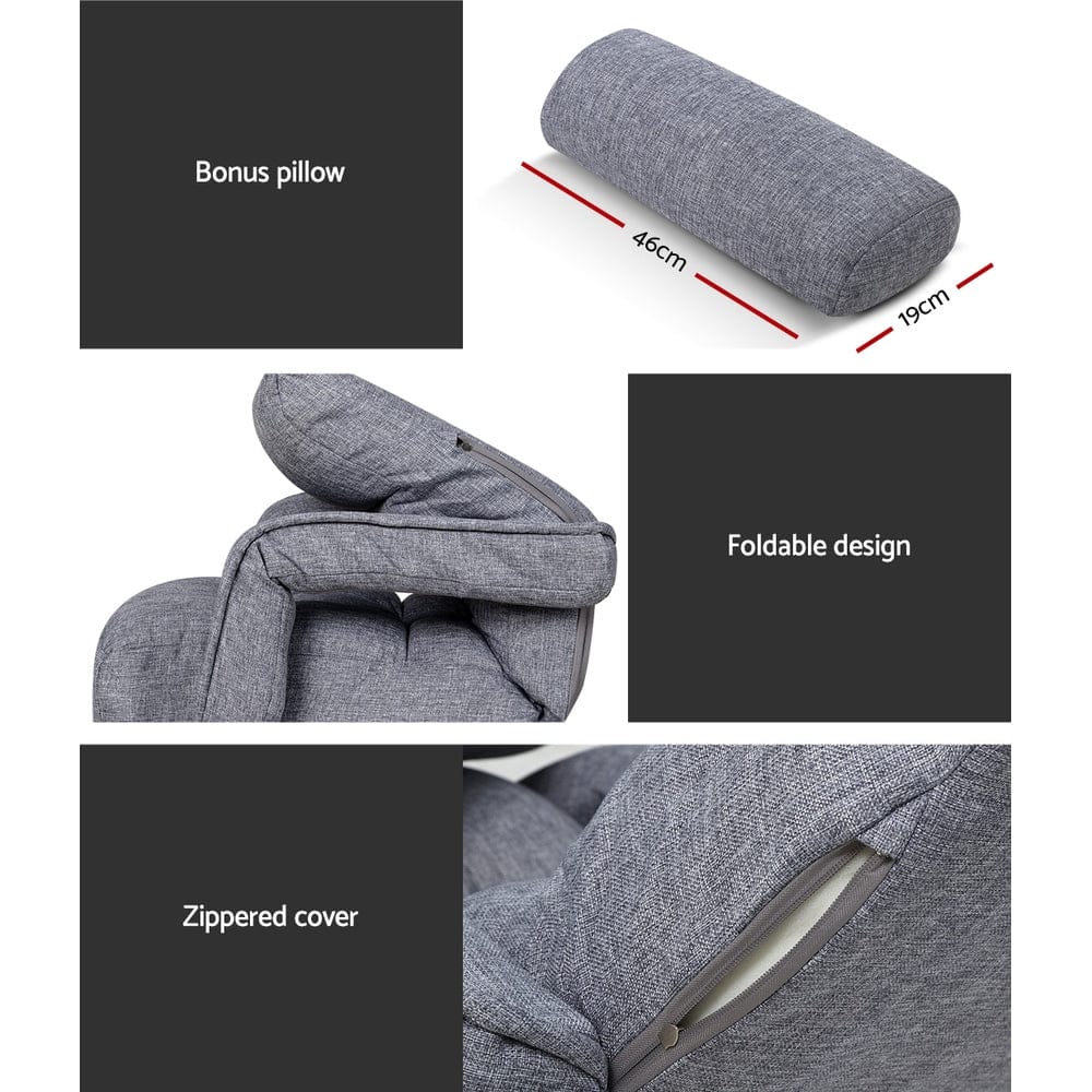 Artiss Sofa Floor Lounge Sofa Bed Swivel Grey