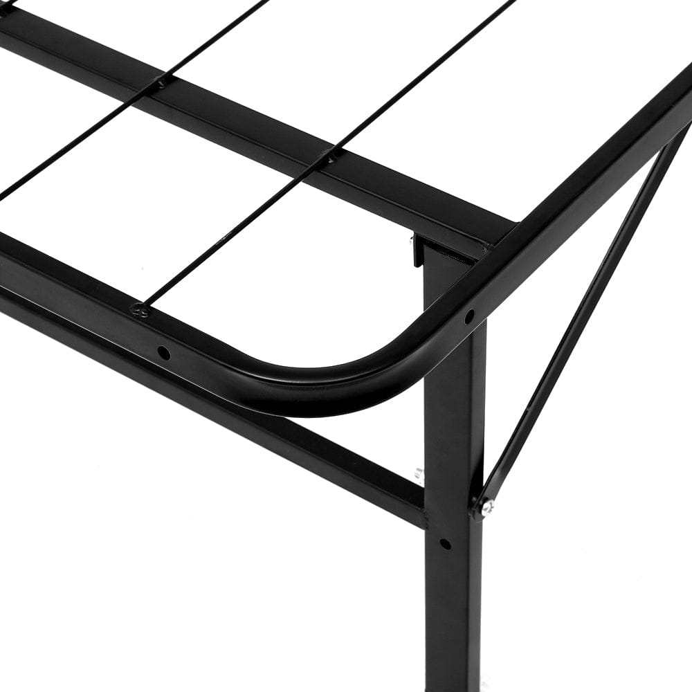 Artiss Base Foldable Metal Bed Frame - Black - SINGLE SIZE