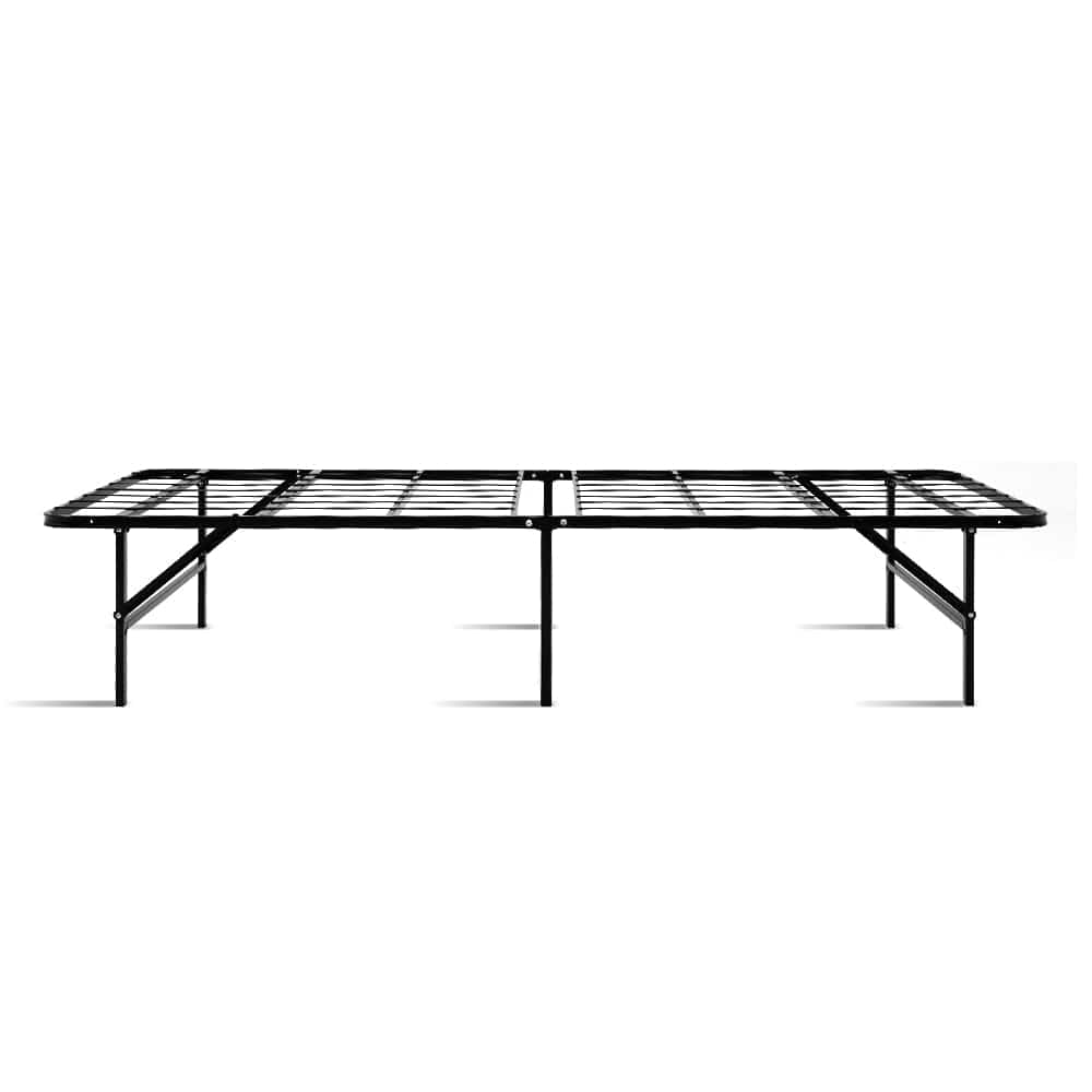 Artiss Base Foldable Metal Bed Frame - Black - SINGLE SIZE