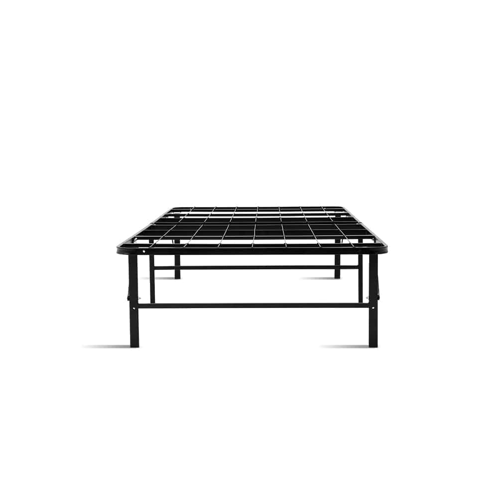 Artiss Base Foldable Metal Bed Frame - Black - SINGLE SIZE