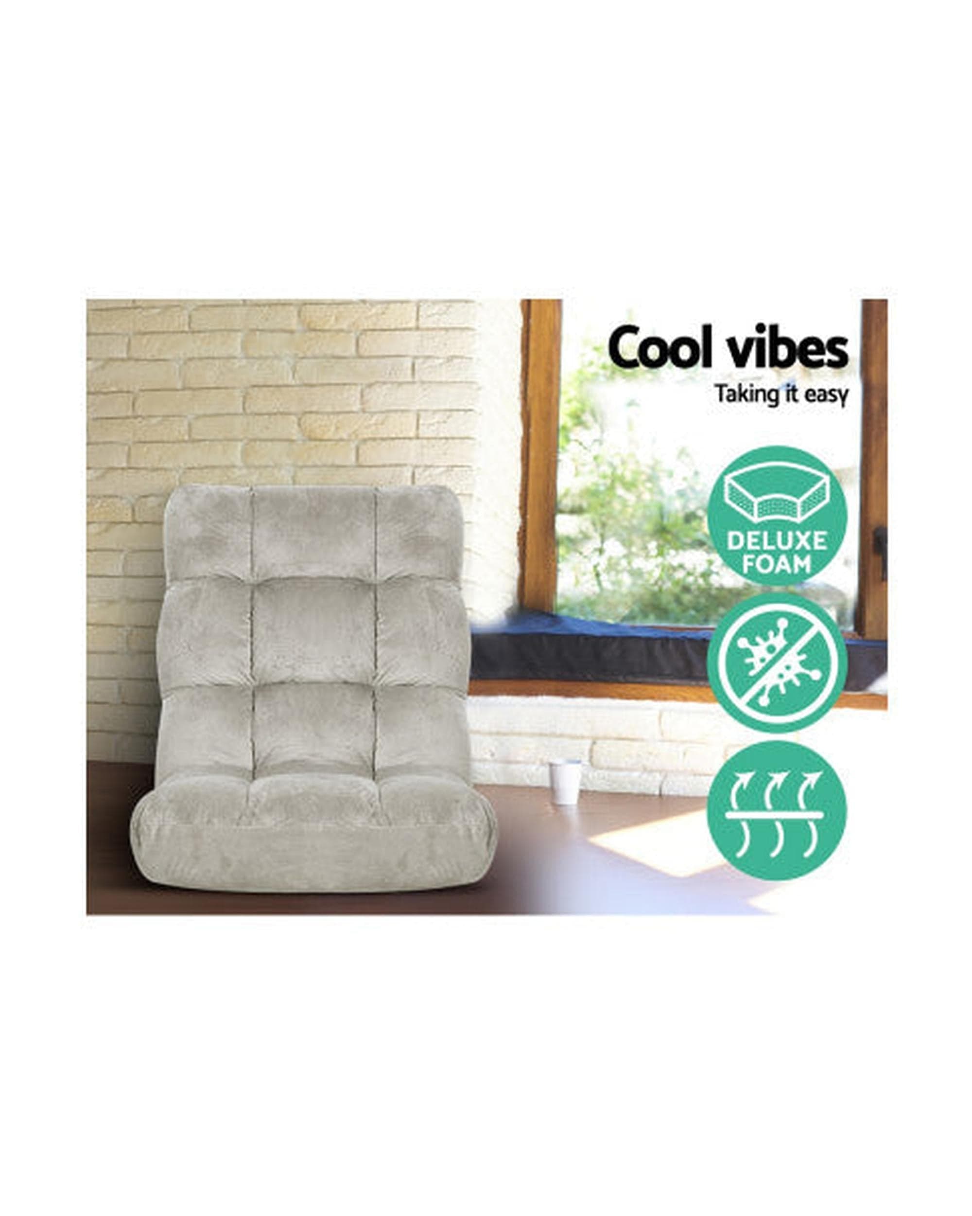 Artiss Sofa Lounge Sofa Bed Flannel Fabric Grey