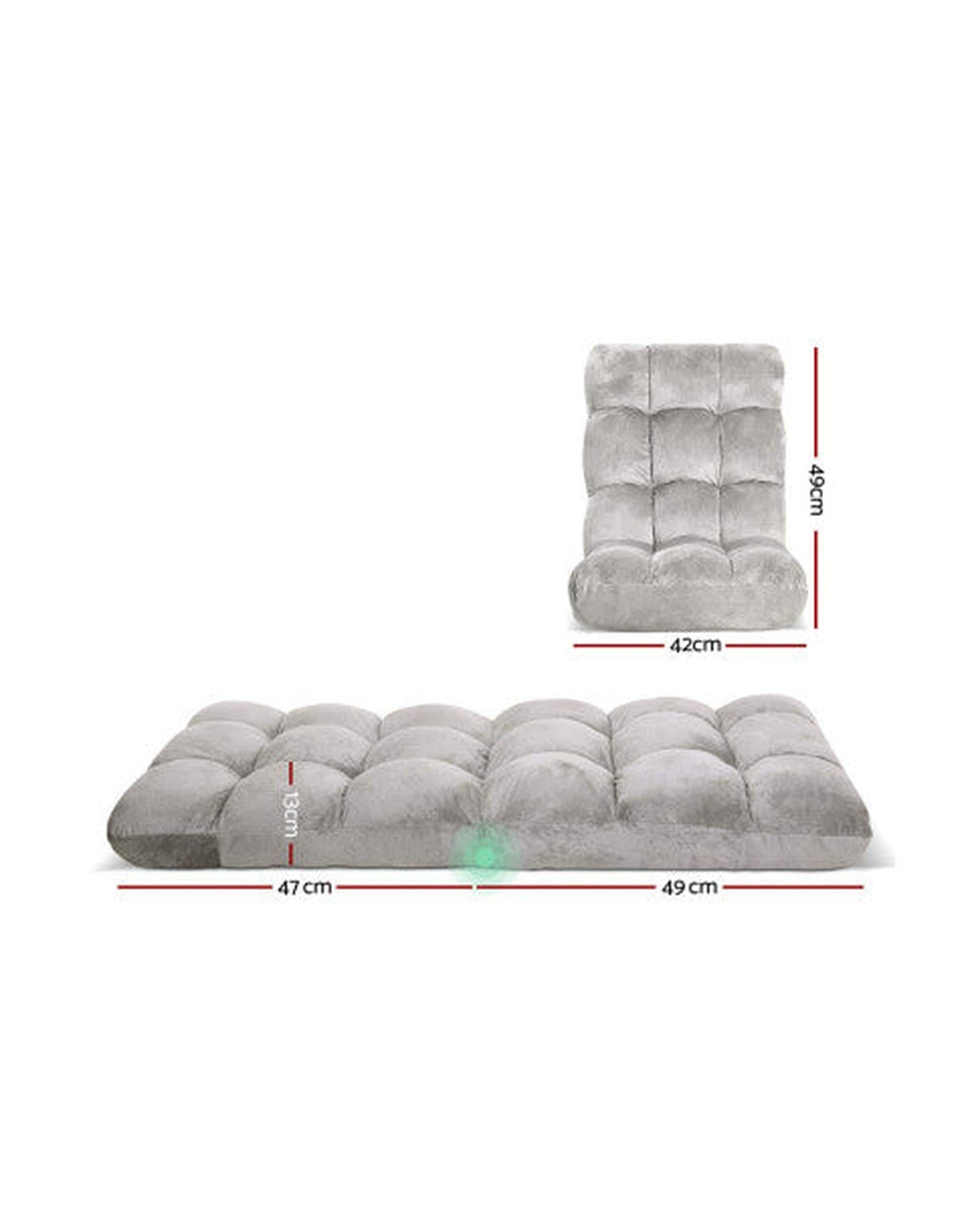 Artiss Sofa Lounge Sofa Bed Flannel Fabric Grey