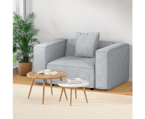 Artiss Sofa Modular Sofa Chaise Set 1-Seater Grey