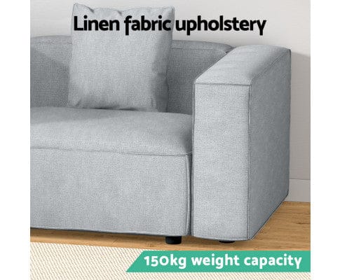 Artiss Sofa Modular Sofa Chaise Set 1-Seater Grey