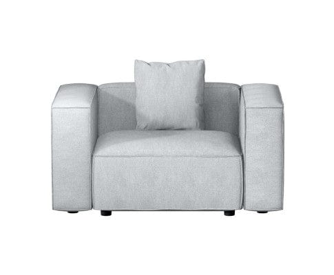 Artiss Sofa Modular Sofa Chaise Set 1-Seater Grey