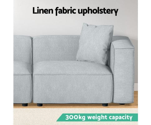 Artiss Sofa Modular Sofa Chaise Set 2-Seater Grey