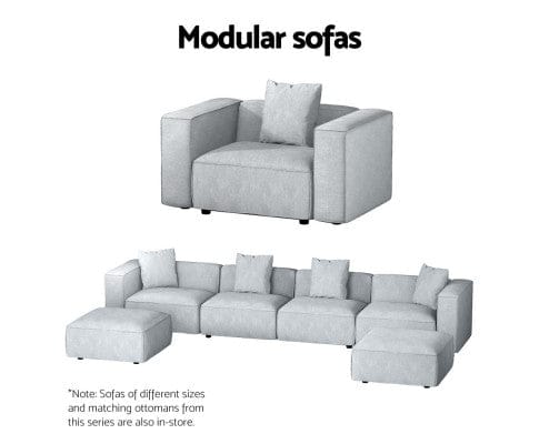 Artiss Sofa Modular Sofa Chaise Set 3-Seater Grey