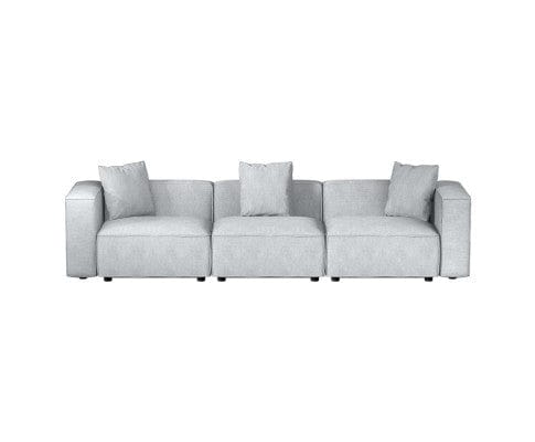 Artiss Sofa Modular Sofa Chaise Set 3-Seater Grey